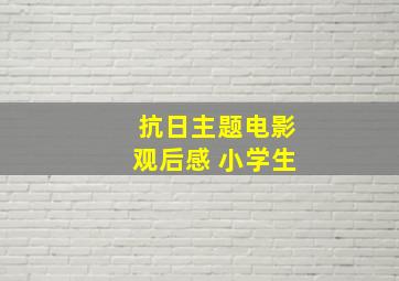 抗日主题电影观后感 小学生